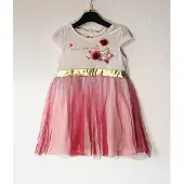 Disney Princess jurk - Prinses feestjurk -off-white/roze - maat 92/98 (±2-3 jaar)