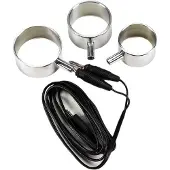 Rimba Electro Sex Aluminium Cock ringen, uni-polair, 3 st.