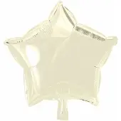 We Fiesta Folieballon ster ivory 45 cm.