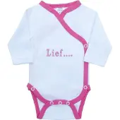 Petit villain Meisjes Romper Lief - Wit/Roze - Maat 56/62