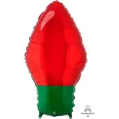 Amscan Folieballon Red Christmas Light Bulb 27 X 55 Cm Rood