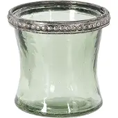 Clayre & Eef Waxinelichthouder | Ø 7*7 cm | Rood | Metaal / glas | | 6GL2399
