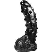 Dark Crystal Dildo met noppen 22 x 5 cm - zwart