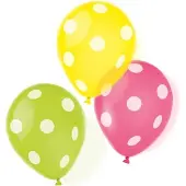 Riethmüller - 6 meerkleurige latex ballonnen met stippen 25 cm voor verjaardag