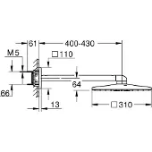 GROHE Regendoucheset rainshower smartactive cube 31 cm met wandarm supersteel