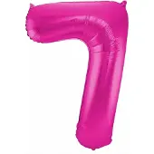Folat Verjaardag Leeftijd folieballon - 7 jaar - roze - 87 cm - cijferballon groot