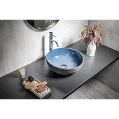 Sapho Priori keramische ronde waskom 41cm blauw/grijs
