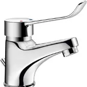 Delabie Wastafelmngkrn H.60 + trekplug en afvoer, hygiën. hendel, BEL