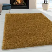 Flycarpets Azure Vloerkleed Goud - Effen - Hoogpolig - 120x170 cm