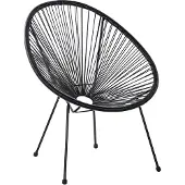 Beliani ACAPULCO II - Tuinstoel - Zwart - PE rotan