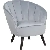 Beliani DALA - Fauteuil - Grijs - Fluweel