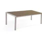 Beliani VERNIO - Tuintafel - Bruin - 90 x 180 cm - Aluminium