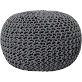 Beliani CONRAD - Poef - Grijs - 50 cm - Katoen