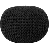 Beliani CONRAD - Poef - Zwart - 50 cm - Katoen