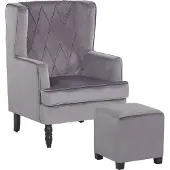 Beliani SANDSET - Fauteuil - Grijs - Fluweel