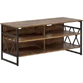 Beliani CARLISLE - TV-meubel - Donkere houtkleur - Vezelplaat
