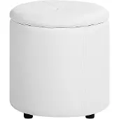 Beliani MARYLAND - Poef - Wit - 38 cm - Kunstleer