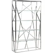 Beliani HOXIE - Boekenkast - Zilver - RVS