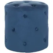 Beliani COROLLA - Poef - Blauw - Fluweel
