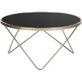 Beliani MERIDIAN II - Salontafel - Zwart/Goud - Veiligheidsglas