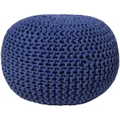 Beliani CONRAD - Poef-Blauw-Katoen