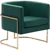 Beliani SIRKKA - Fauteuil - Groen - Fluweel