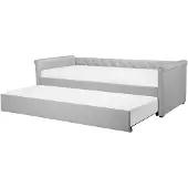Beliani LIBOURNE - Onderschuifbed - Grijs - 80 x 200 cm - Polyester