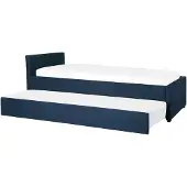 Beliani MARMANDE - Onderschuifbed - Blauw - 80 x 200 cm - Polyester