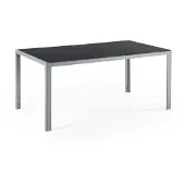 Beliani CATANIA - Tuintafel - Zwart - 91 x 160 cm - Aluminium