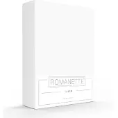Romanette Hoeslaken Wit (Katoen)-180 x 220 cm