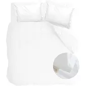Walra Dekbedovertrek Vintage Satin Wit Satijn-140 x 200 / 220 cm | 1-Persoons