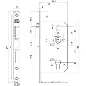 Nemef 649/46 Paniekdeurslot | DM60mm | PC72mm | krukgat 8mm gedeeld | voorplaat RVS 20x235mm afgerond | messing dag- en nachtschoot | DR 3 - 9064946651