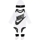 Nike Kids Logo Lange Mouw 3-delige Babyset (0-6 Maanden, Wit)