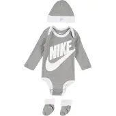 Nike Cadeaubox - Kruipschoenen/Muts/Romper l/s - Boerenmarkt/Wit - - 0-6 mnd - Rompers Lange Mouw