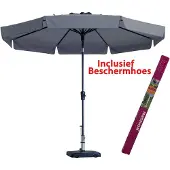 Madison Parasol Rond Taupe Flores incl Beschermhoes Madison