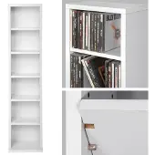 TecTake - CD/DVD rek - staand 90x21x16 cm wit