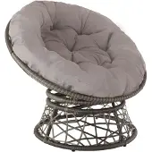 TecTake - Wicker papasan fauteuil Gargano - grijs - 403553 - poly-rattan