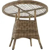 TecTake - Tuintafel natuur met aluminium frame, verwijderbaar veiligheidsglaspaneel, 91 x 73,5 cm