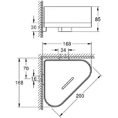 GROHE Selection hoek douchetray met houder - hard graphite (donker grijs) - 41038A00