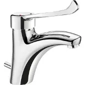 Delabie EHM voor warm water, met thermostaat, hoogte 85 mm, breedte 135 mm, met aftapkraan voor afvoerwater en hygiënische hendel