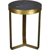 LivingFurn salontafel glennis goud 40x40x55cm marmer