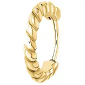 Lucardi Dames Stalen helixpiercing gold twist - Piercing - Staal - Goudkleurig