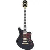 D'angelico Deluxe Bedford SH Black semi-akoestische gitaar met koffer