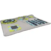 Flamingo Snuffelmat "Joya" voor Honden en Katten – 85x70x5,5 cm – Donkerblauw, Grijs, Lichtblauw, Lichtgroen – Interactieve Speelmat