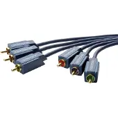 ClickTronic Composite cinch AV Aansluitkabel [3x Cinch-stekker - 3x Cinch-stekker] 3 m Blauw