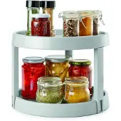 Metaltex - Kruidenrek Staand Draaibaar - Keuken Organizer - Kruidenrek - 2 Etages - Kunststof - 28x21 cm