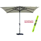 Madison Parasol Madison Syros vierkant Ecru incl Beschermhoes
