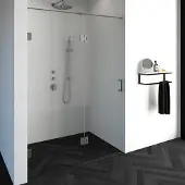 Brauer Void Nis Draaideur 2-delig 150x200cm Greep Zijkant - Geborsteld RVS PVD - Veiligheidsglas - Douche, Douchedeuren - 8720359359964