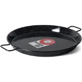 Gerimport paellapan 30 cm RVS/bijenwas zwart