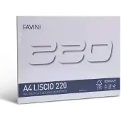 Favini Tekenblok A4 220 gr Glad - Kleur: Wit